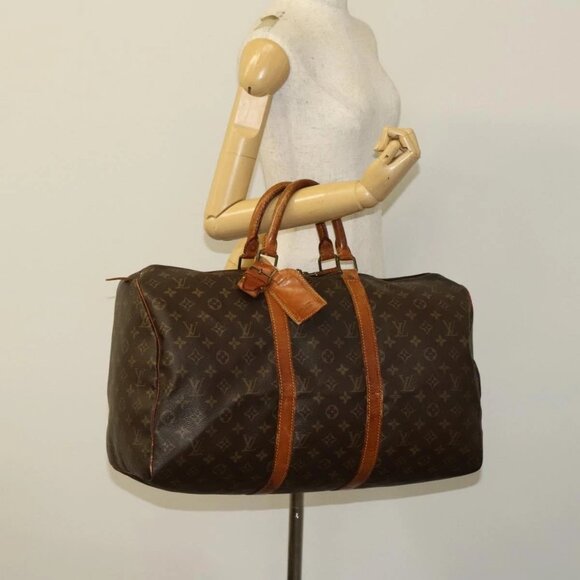 LOUIS VUITTON Monogram Keepall 50 Boston Bag M41426 LV Auth 122457 - Picture 3 of 16